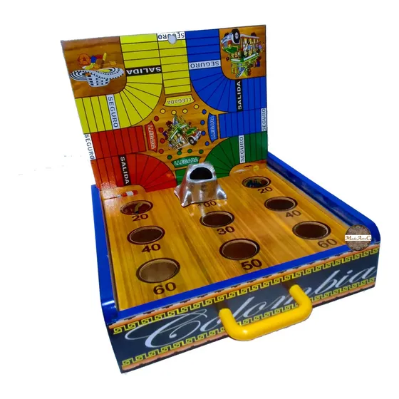 Juego Sapo Rana Portátil De Madera Con Parqués