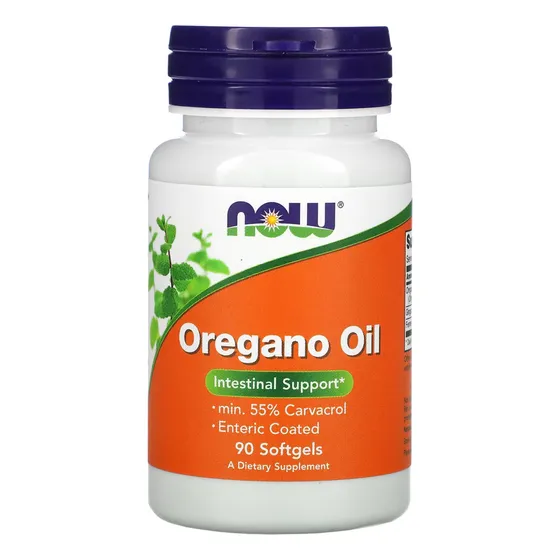 Aceite de orégano recubierto con aceite de orégano de Now Foods, 90 cápsulas blandas, sabor N/A