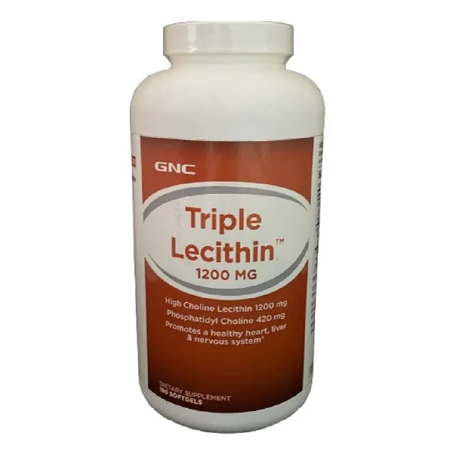 Triple Lecithin 1200mg 180softgels Gnc Sabor Sin Sabor