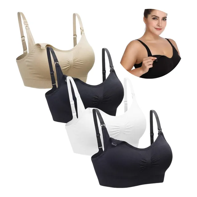 Pack 4 Sostén Maternal Lactancia Elasticado Sin Barillas