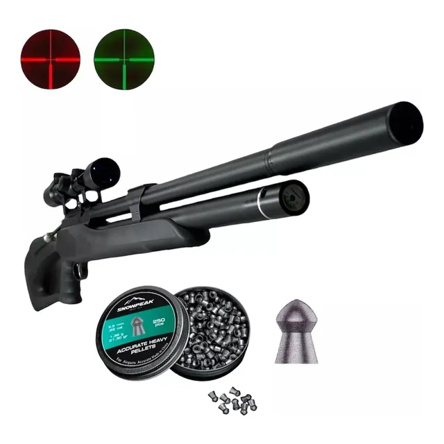 Aztk Rifle Pcp Kong M-25 Regulado + Mira + Diabolos 5.5 Negro 5.5 Mm