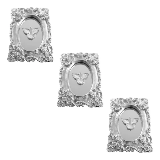 Kit 3 Mini Moldura Espelhada Decoração Divino Espírito Santo