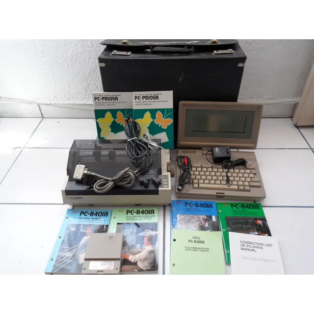 Laptop Nec Pc-8401a E Impresora Nec Pc-pri05a Extras Vintage