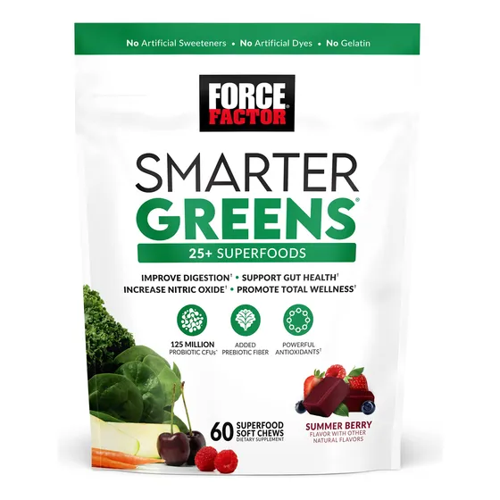Suplemento Force Factor Smarter Greens Superfood Chews, 60 G