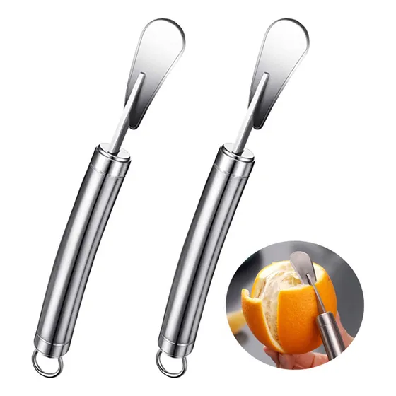 Cortador Pelador De Naranjas De Acero Inoxidable, 2 Piezas,