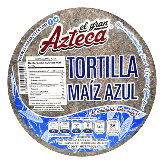Tortillas Gluten Free De Maíz Azul 6 Pack