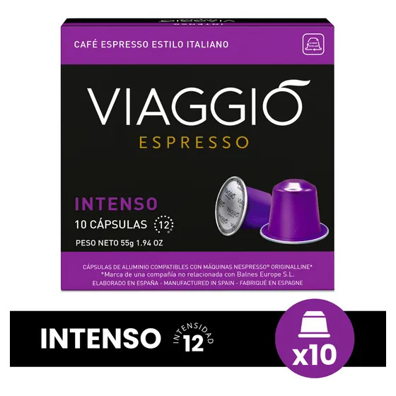Cápsulas Café Viaggio Intenso X10 U. Compatible Nespresso