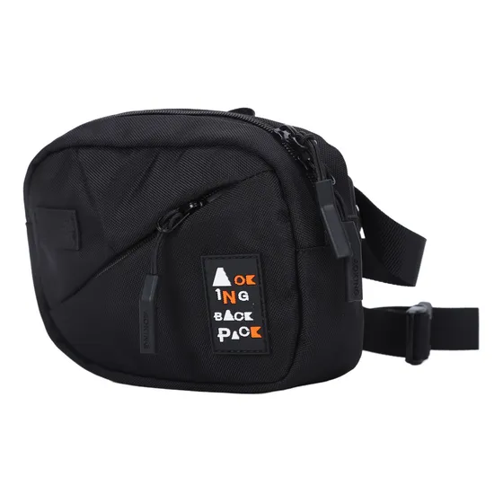 Riñonera Niños Viaje Dinero Aoking Xy4055 Color Negro Diseño de la tela Lisa