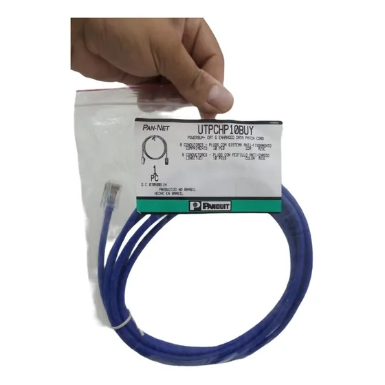 Patch Cord Cat5e 3m 100% Cobre Azul Panduit