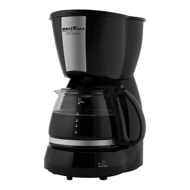 Cafeteira Cp15 Inox 15 Cafezinhos 550w Preto Britânia 220v Cafeteira Cp15 Inox 15 Cafezinhos 550w Preto Britânia 220v