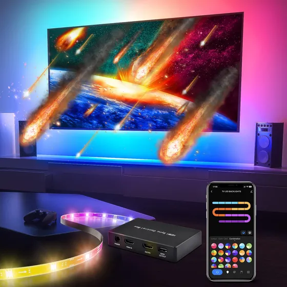Retroiluminacion Led Para Tv Caja Sincronizacion Hdmi Tira