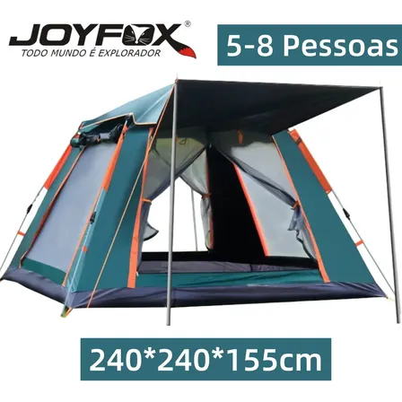 Barraca Automática Joyfox Camping 5-8 Pessoas Impermeável Upf 50+ Verde Verde-musgo