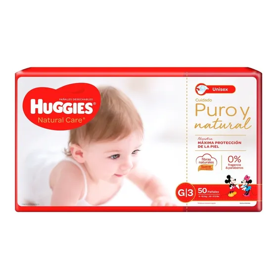 Pañales Huggies Natural Care Etapa 3 50uds