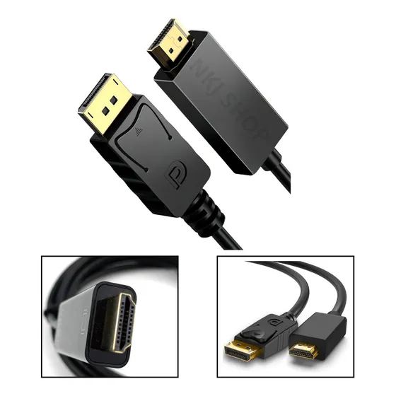 Cabo Displayport Para Hdmi Full Hd 1080p Plug And Play 1,80m