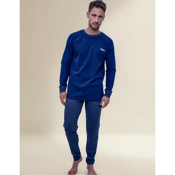 Pijama Eyelit Hombre Combinado Algodon Manga Larga Art 1949