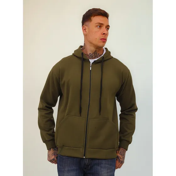 Blusa De Moletom Zíper Flanelada Esporte Material Reforçado