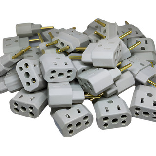 Kit-10 Adaptador Bob Porcelana 10a 20a Plug Tomada Benjamin Kit-10 Adaptador Bob Porcelana 10a 20a Plug Tomada Benjamin