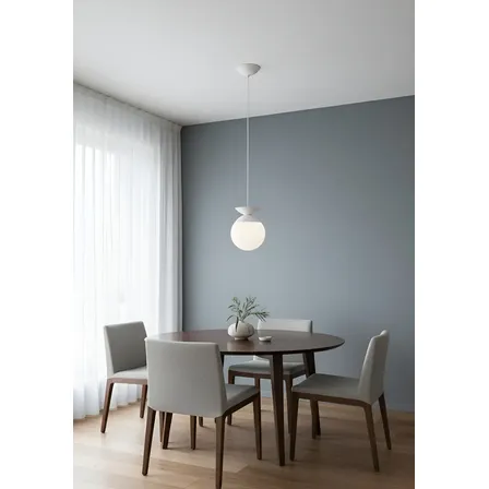 Lustre Pendente Jabuticaba Donzela 1 Globo E27 Milenar 127/220v Branco