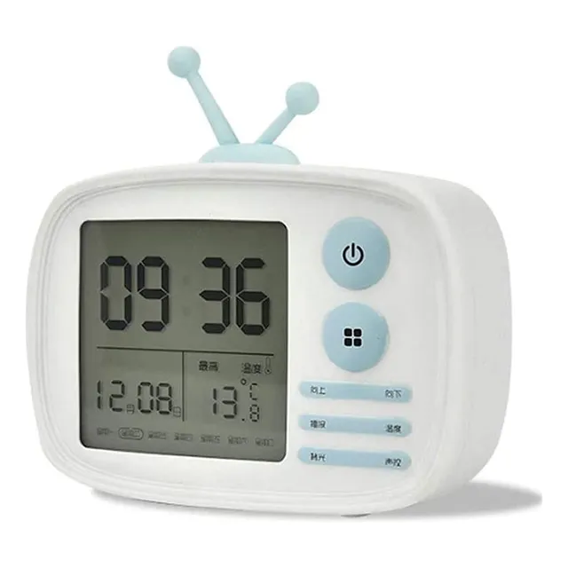 Reloj Despertador Moda Estilo Tv Luz Blanca Regulable Usb 3