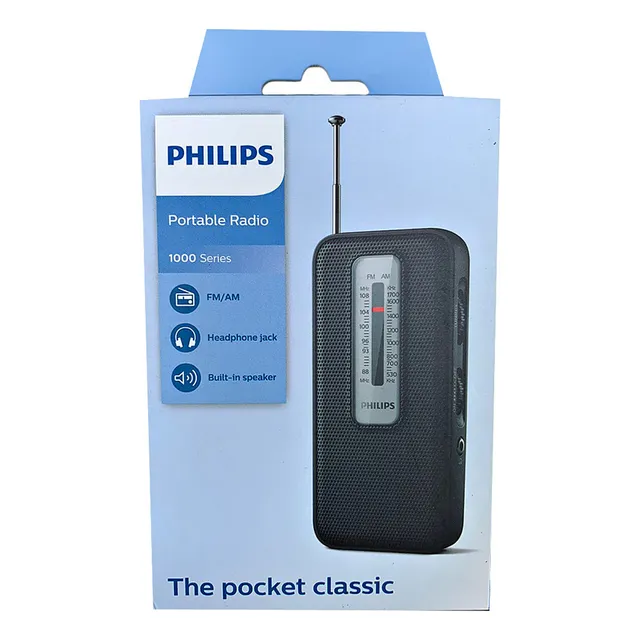 Batería de radio portátil de bolsillo serie 1000 de Philips R1506, color negro