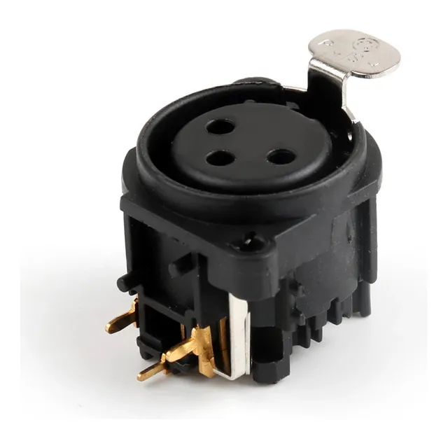 Conector Xlr Canon Hembra Chasis 3 Patas Con Traba
