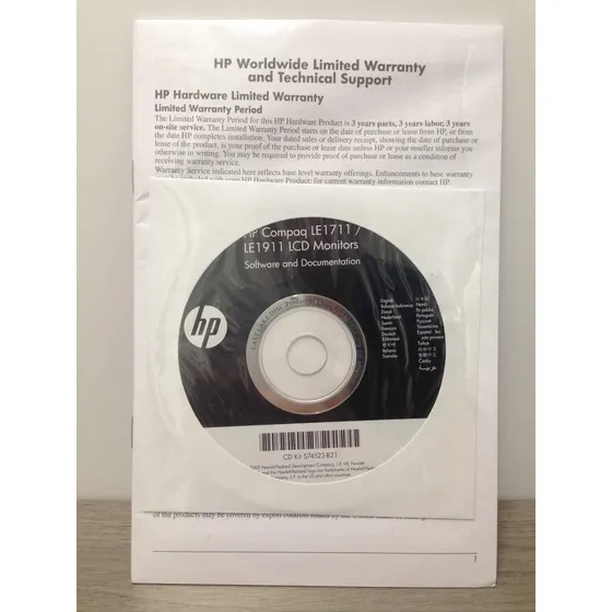 Cd Driver Hp Compaq Le1711/le1911 Lcd Para Monitores