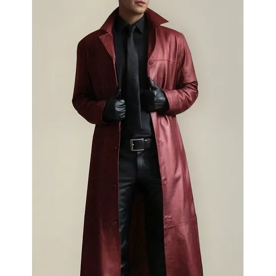 Shaoke Chaqueta Larga De Cuero Estilo Rompevientos Gift