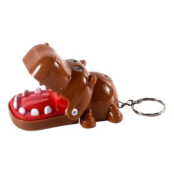 Llavero Interactivo Juego De Mordidas Animales Con Dientes Hipopotamo