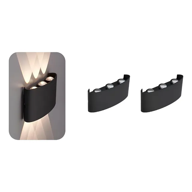 2 Arandela De Led 6w Retangular 2 Focos Com 6 Lentes 3000k