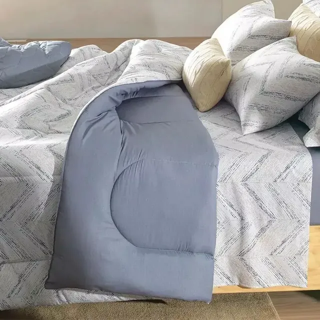 Jogo De Cama Solteiro Fred 100% Algodão 3 Peças Cinza Karsten