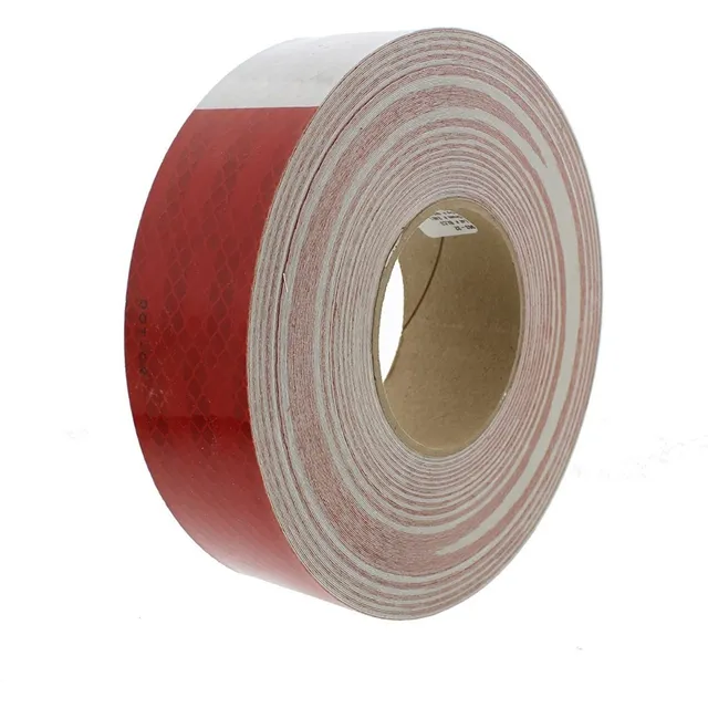 Cinta Reflectiva 3m  Bicolor Rojo-blanco Rollo 45,72m X 2 