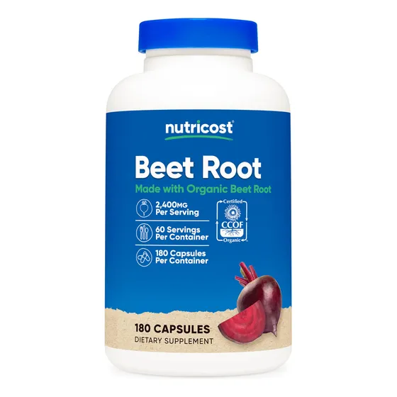 Suplemento Nutricost De Raíz De Remolacha 2400 Mg 180 Cápsul