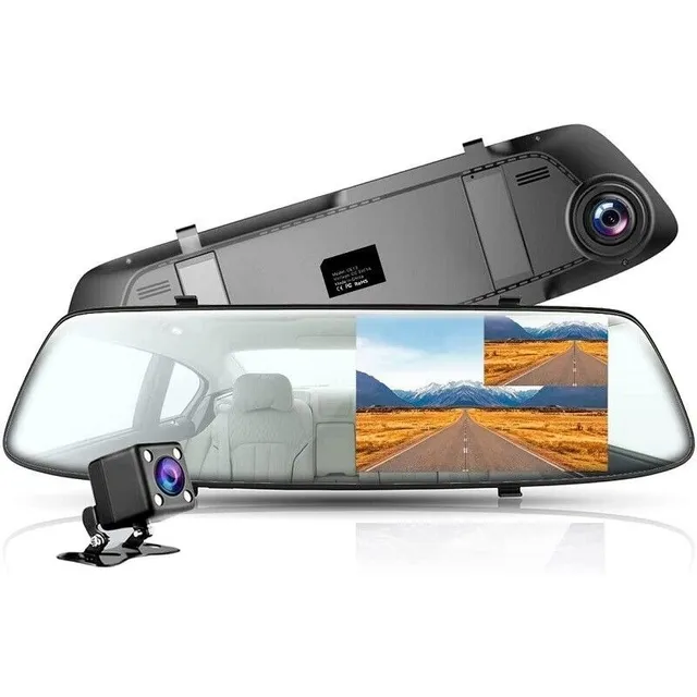 Espejo Retrovisor Cámara Frontal + Retroceso Full Hd 1080p 