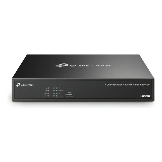 Gravador Nvr IP Poe de 4 canais até 5 mp TP-Link Vigi NVR1004h-4p 127V