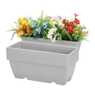 Ukipos Set De 8 Macetas Para Ventanas Con Platos De 17 Ukipos Set De 8 Macetas Para Ventanas Con Platos De 17