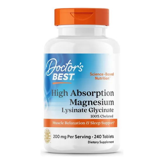 Doctor's Best, Glicinato De Magnesio, Lisinato, 200 Mg, 240 