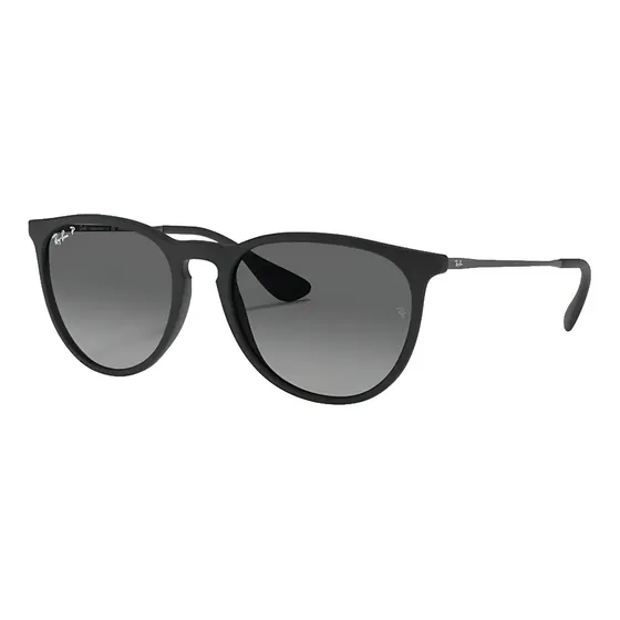 Anteojos de sol polarizados Ray-Ban Erika Color Mix talle Standard armazón matte rubber black y lente grey