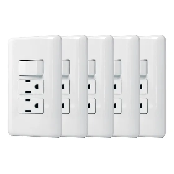 Kit De 5 Placas Armadas, 2 Contactos Y 1 Apagador, Volteck