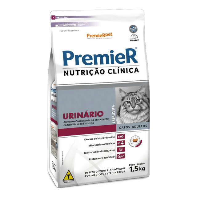 Ração Premier Nutrição Clínica Urinário Para Gatos 1,5 Kg Ração Premier Nutrição Clínica Urinário Para Gatos 1,5 Kg