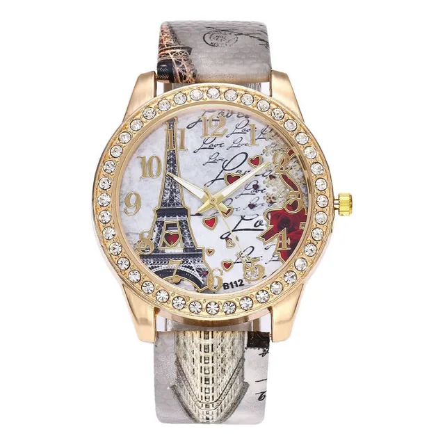 Vintage Paris Torre Eiffel Mujeres Moda Reloj Crystal20623