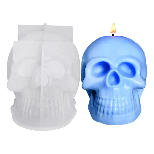 3d Cráneo Vela Molde, Cráneo Forma Molde De Silicona,...