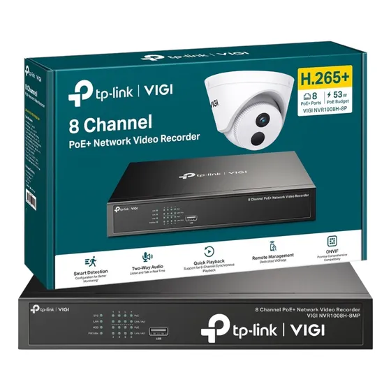 Nvr Tp Link Vigi 8 Canal Poe+ Network Video 8mp 4k Nvr1008h