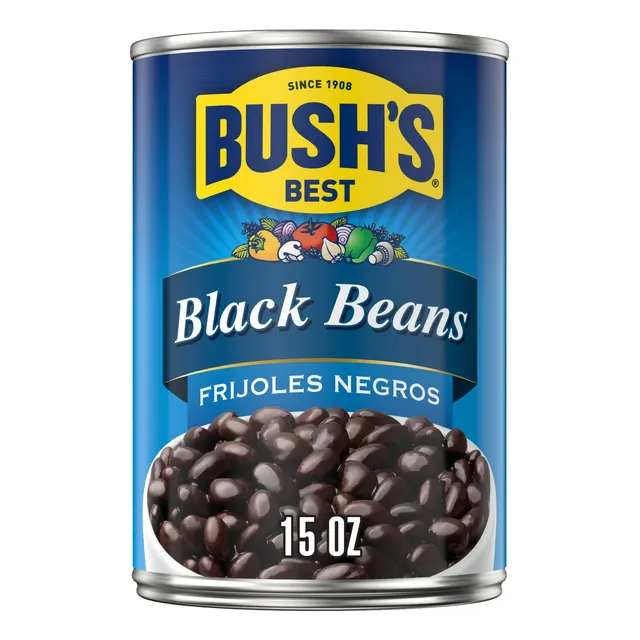 Caraotas Negras Bush's  Enlatados Proteínas Y Fibra 2 Latas