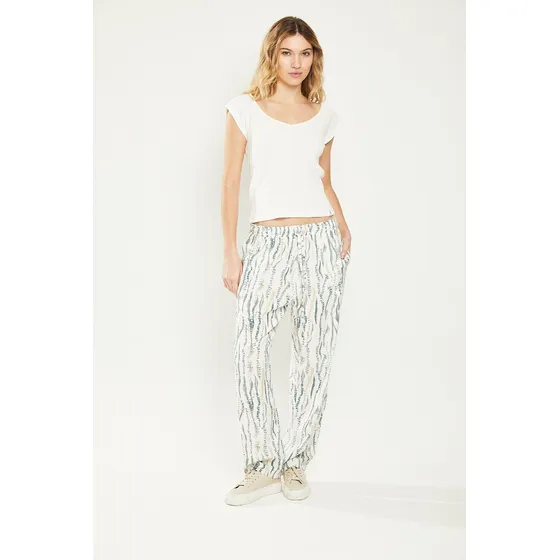Pantalon Tiro Alto Fibrana Estampada Natural Koxis Mujer