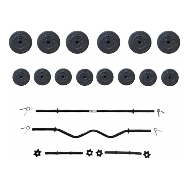 Kit Barra Recta Barra Z Y Mancuernas Pesas 100lbs Ajustables