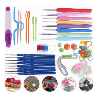 Hapemein ® Kit 53 Piezas Ganchos Crochet Ergonómicos Hapemein ® Kit 53 Piezas Ganchos Crochet Ergonómicos