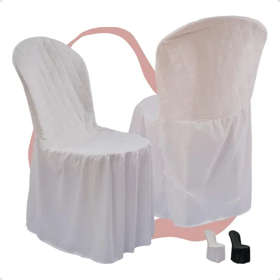 Kit 30 Capa De Cadeira Matelado Festa Buffet Com Babado Lisa