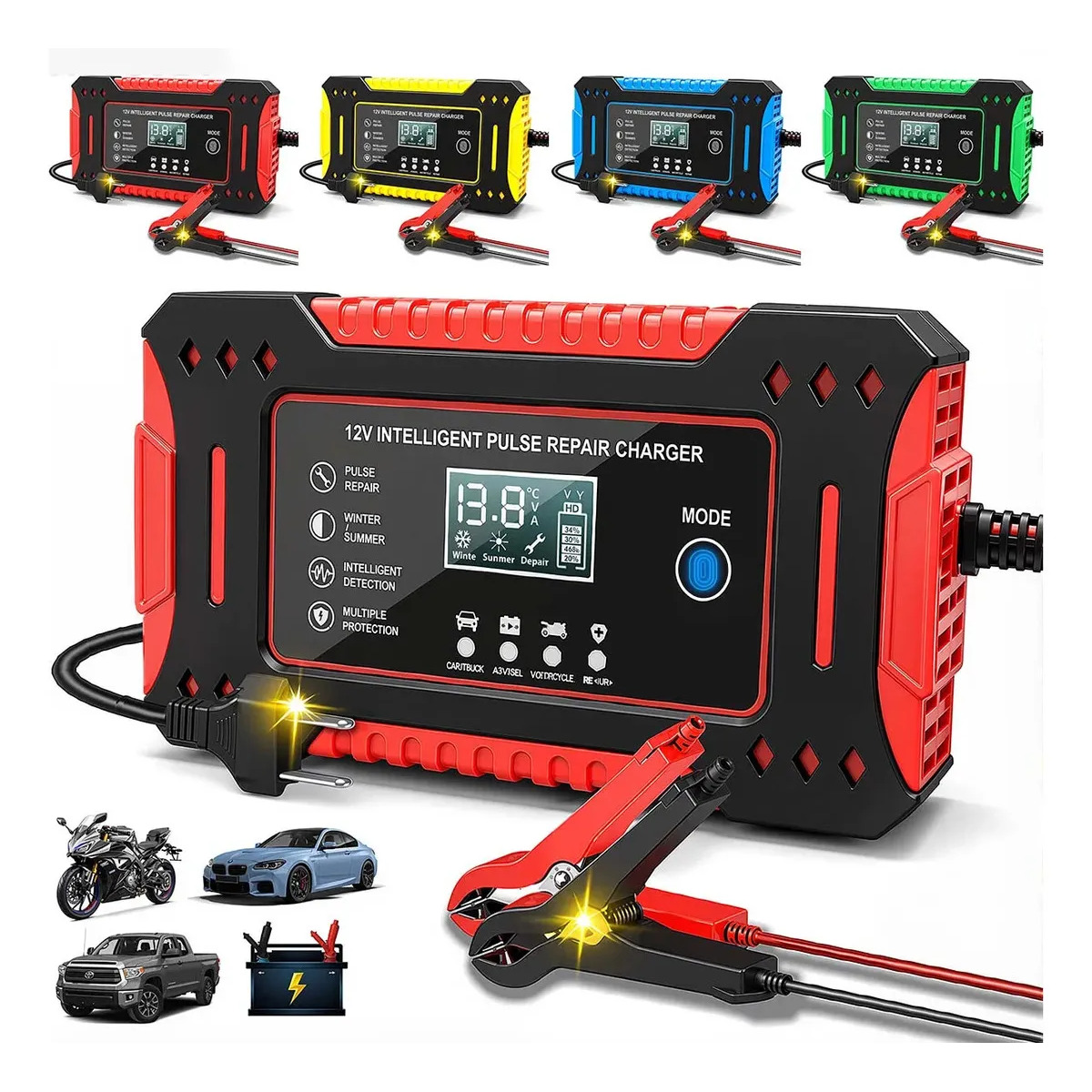 Carregador inteligente 12V para carro, moto e caminhao