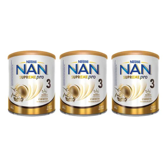 Fórmula Infantil Nan® Supreme 3 800g X3 Tarros Sabor Natural