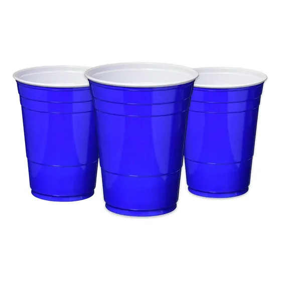 Vaso Plástico 10pcs Bicolor Grande 500cc Big Party Color Azul